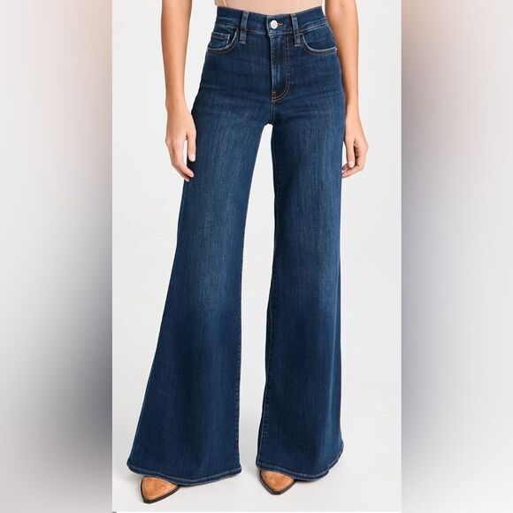 Frame Denim Dark Blue Flare & Wide Leg Jeans - Picture 2 of 12